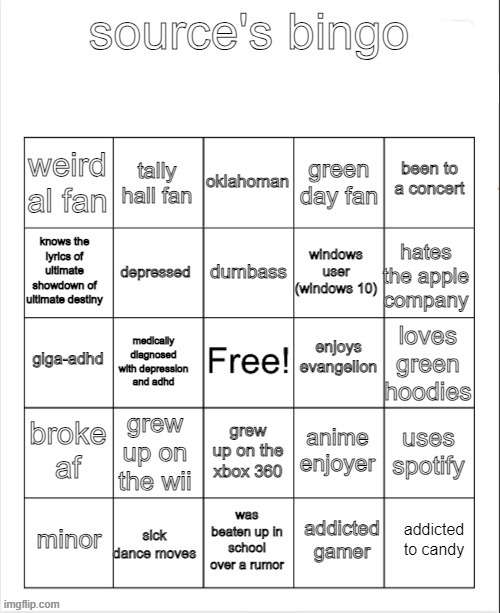 try doing it | image tagged in source's bingo | made w/ Imgflip meme maker