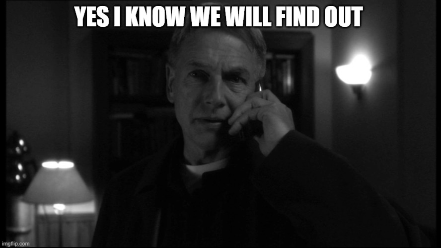 gibbs | YES I KNOW WE WILL FIND OUT | image tagged in gibbs | made w/ Imgflip meme maker