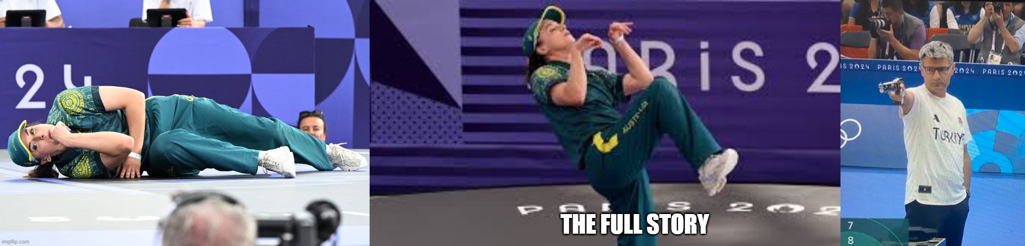 Raygun Down | THE FULL STORY | image tagged in raygun breakdown,raygun australian breakdancer,turkish shooter olympics | made w/ Imgflip meme maker