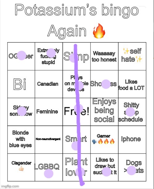 Potassium Bingo V4 | image tagged in potassium bingo v4 | made w/ Imgflip meme maker