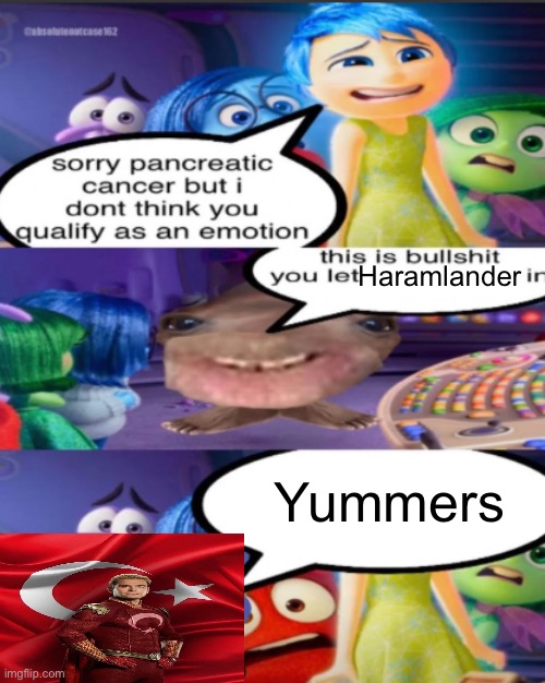 sorry pancreatic cancer but I don’t think you qualify as an emot | Haramlander; Yummers | image tagged in sorry pancreatic cancer but i don t think you qualify as an emot | made w/ Imgflip meme maker