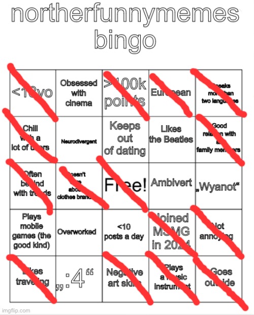 northerfunnymemes bingo | image tagged in northerfunnymemes bingo | made w/ Imgflip meme maker