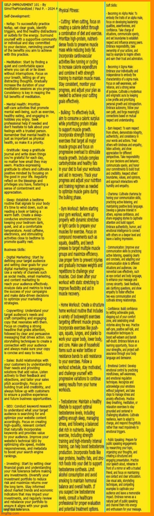 Self-Improvement Skills  Summarized :> | image tagged in simothefinlandized,self improvement,skills,infographics,tutorial | made w/ Imgflip meme maker