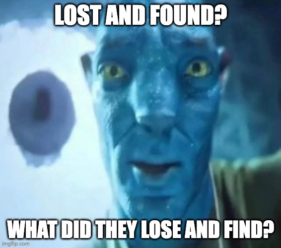 Avatar guy | LOST AND FOUND? WHAT DID THEY LOSE AND FIND? | image tagged in avatar guy | made w/ Imgflip meme maker