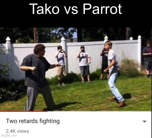 Two retards fighting | Tako vs Parrot | image tagged in two retards fighting | made w/ Imgflip meme maker