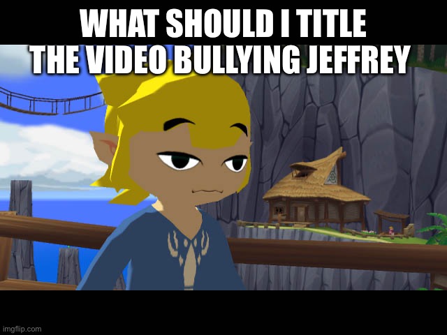 High Toon Link | WHAT SHOULD I TITLE THE VIDEO BULLYING JEFFREY | image tagged in high toon link | made w/ Imgflip meme maker