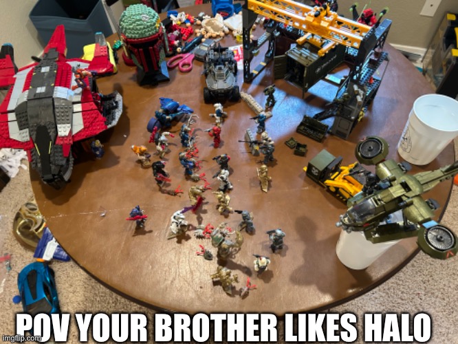 Sin | POV YOUR BROTHER LIKES HALO | image tagged in fake lego | made w/ Imgflip meme maker