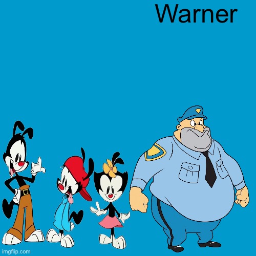 Weezer | Warner | image tagged in blank weezer blue album edit,animaniacs | made w/ Imgflip meme maker