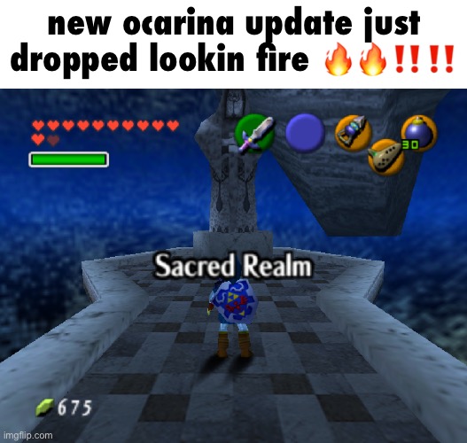 real | new ocarina update just dropped lookin fire 🔥🔥‼️‼️ | made w/ Imgflip meme maker