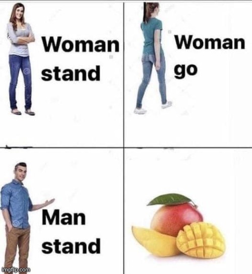 Mango | image tagged in mango,woman,go,stand | made w/ Imgflip meme maker