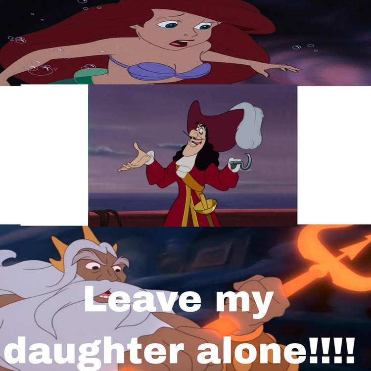 High Quality king triton tells who to leave ariel alone Blank Meme Template