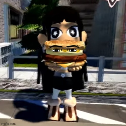 Mahiru Coda holding Sausage Egg and Cheese Muffin | image tagged in mahiru coda holding sausage egg and cheese muffin | made w/ Imgflip meme maker