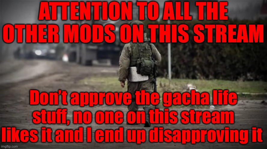 Just don’t approve it | ATTENTION TO ALL THE OTHER MODS ON THIS STREAM; Don’t approve the gacha life stuff, no one on this stream likes it and I end up disapproving it | image tagged in heroes z | made w/ Imgflip meme maker