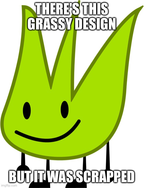 THERE'S THIS GRASSY DESIGN; BUT IT WAS SCRAPPED | made w/ Imgflip meme maker