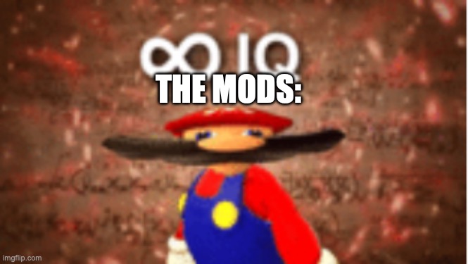 Infinite IQ | THE MODS: | image tagged in infinite iq | made w/ Imgflip meme maker