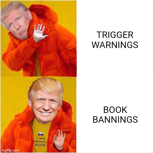 You don't get to protect yourself from hate speech and retraumatization, but the right gets to silence you if you speak up. | TRIGGER WARNINGS; BOOK BANNINGS | image tagged in right wing hypocrisy,free speech for abusers,trump lies | made w/ Imgflip meme maker