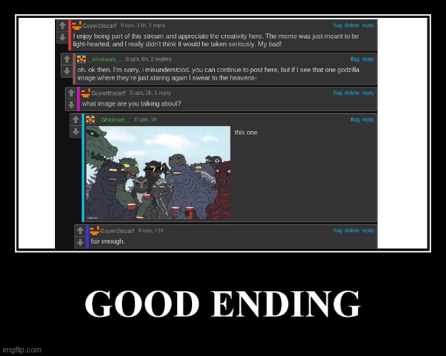 The Good Ending | image tagged in the good ending | made w/ Imgflip meme maker