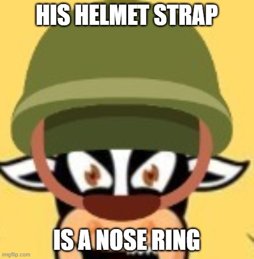 HIS HELMET STRAP IS A NOSE RING | made w/ Imgflip meme maker