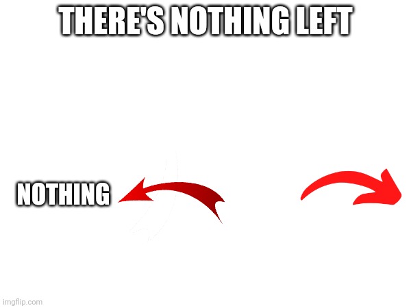 Heh, get it? | THERE'S NOTHING LEFT; NOTHING | image tagged in puns | made w/ Imgflip meme maker