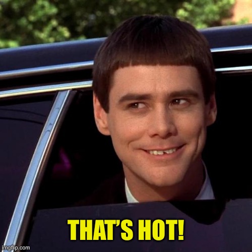 Dumb and Dumber | THAT’S HOT! | image tagged in dumb and dumber | made w/ Imgflip meme maker