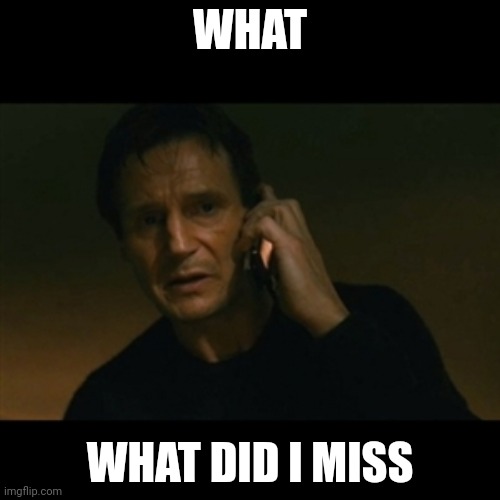 Liam Neeson Taken | WHAT; WHAT DID I MISS | image tagged in memes,liam neeson taken | made w/ Imgflip meme maker