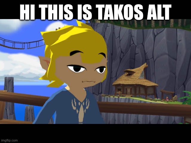 High Toon Link | HI THIS IS TAKOS ALT | image tagged in high toon link | made w/ Imgflip meme maker