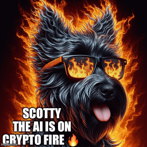 Scotty the AI | SCOTTY THE AI IS ON CRYPTO FIRE 🔥 | image tagged in gifs | made w/ Imgflip images-to-gif maker