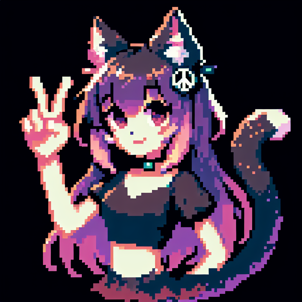 catgirl with peace sign Blank Meme Template