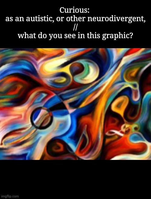 Curious series...#1 | Curious: 
as an autistic, or other neurodivergent,
//
what do you see in this graphic? | image tagged in autism,imagination,neurodivergent,curious | made w/ Imgflip meme maker