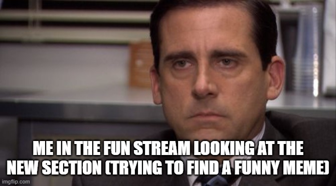 Are you kidding me | ME IN THE FUN STREAM LOOKING AT THE NEW SECTION (TRYING TO FIND A FUNNY MEME) | image tagged in are you kidding me | made w/ Imgflip meme maker