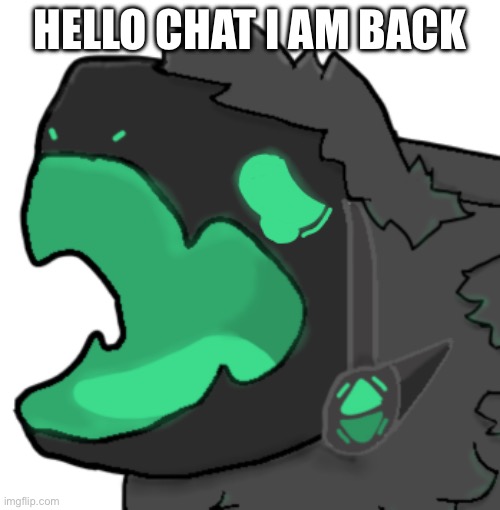 After Andrew banned me | HELLO CHAT I AM BACK | image tagged in protogen cri | made w/ Imgflip meme maker