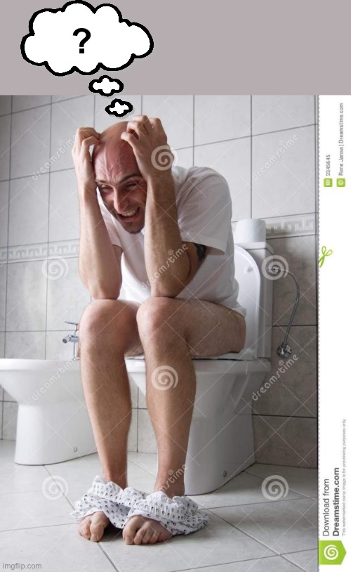 angry man on toilet | ? | image tagged in angry man on toilet | made w/ Imgflip meme maker