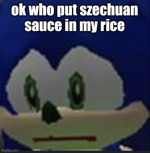 :( | ok who put szechuan sauce in my rice | made w/ Imgflip meme maker