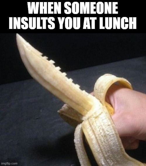 lunch | WHEN SOMEONE INSULTS YOU AT LUNCH | image tagged in memes | made w/ Imgflip meme maker