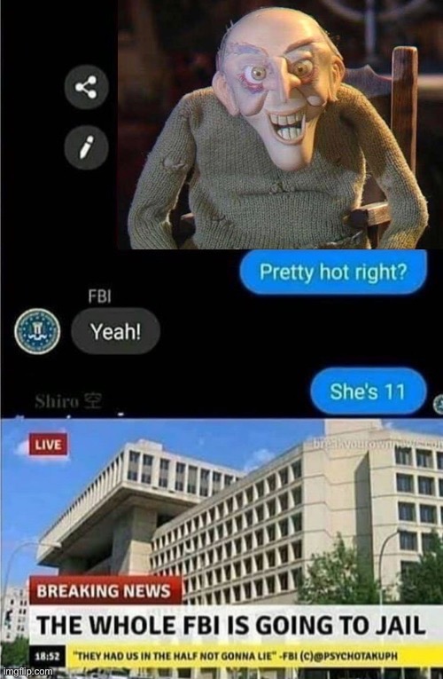 The whole FBI is going to jail | image tagged in the whole fbi is going to jail | made w/ Imgflip meme maker