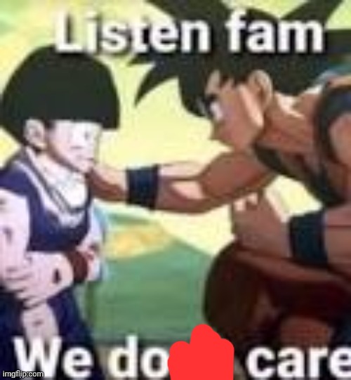 Listen fam we dont care | image tagged in listen fam we dont care | made w/ Imgflip meme maker