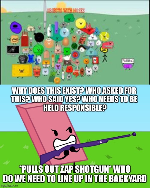 Cursed BFDI contestants with noses | image tagged in who asked for this bfdi version | made w/ Imgflip meme maker