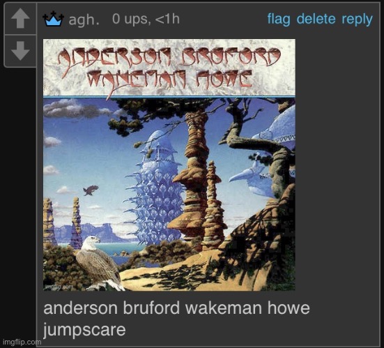 hi chat | image tagged in anderson bruford wakeman howe jumpscare | made w/ Imgflip meme maker