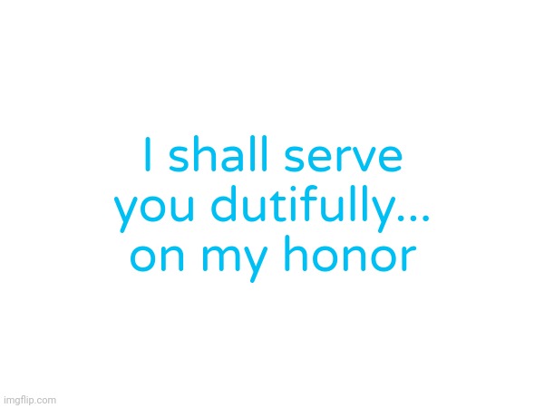 I shall serve you dutifully... on my honor! | I shall serve you dutifully... on my honor | image tagged in vitamin connection,asthma | made w/ Imgflip meme maker