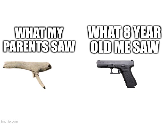 Nostalgic | WHAT 8 YEAR OLD ME SAW; WHAT MY PARENTS SAW | image tagged in blank white template | made w/ Imgflip meme maker