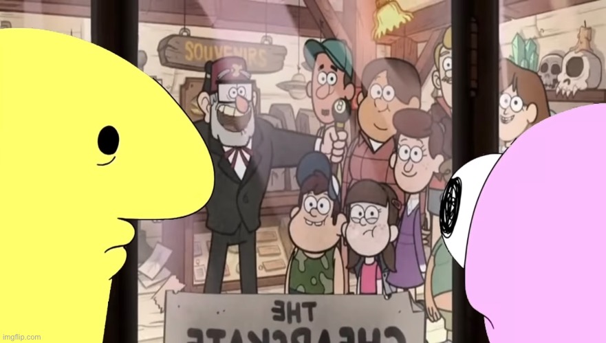 We were RIGHT THERE MAN! | image tagged in smiling friends,gravity falls | made w/ Imgflip meme maker