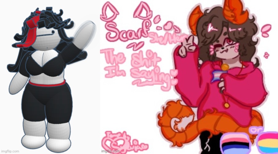 Talked to scarf, Claire and scarf are canonically frens | image tagged in scarf announcement template made by sylvia v1 | made w/ Imgflip meme maker