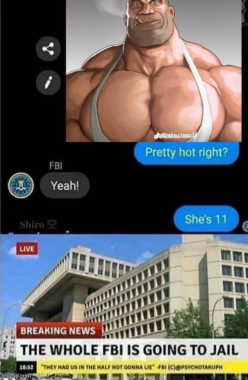 The whole FBI is going to jail | image tagged in the whole fbi is going to jail,memes,funny,tf2 | made w/ Imgflip meme maker