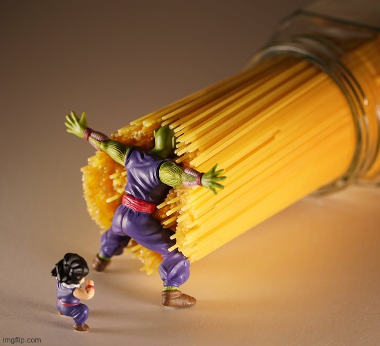 Piccolo vs. Spaghetti | image tagged in piccolo vs spaghetti | made w/ Imgflip meme maker