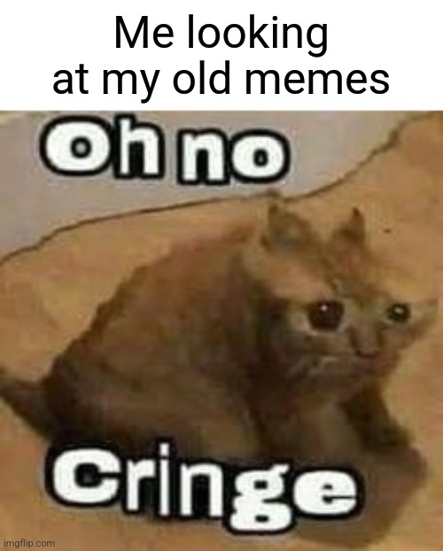 I was cringe back then | Me looking at my old memes | image tagged in oh no cringe | made w/ Imgflip meme maker