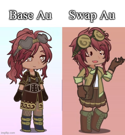 I've been hyperfixated on the Steam hearts series so here's my version of the listener and her in a swap au (Meet Almira) | Base Au; Swap Au | image tagged in gacha,ocs | made w/ Imgflip meme maker