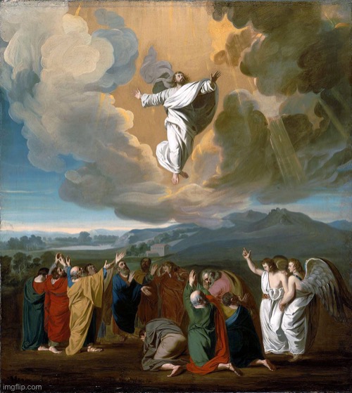 Jesus Ascends | image tagged in jesus ascends | made w/ Imgflip meme maker