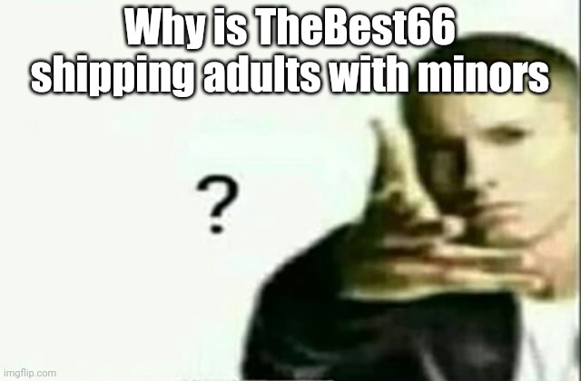 Eminem ? Lq | Why is TheBest66 shipping adults with minors | image tagged in eminem lq | made w/ Imgflip meme maker