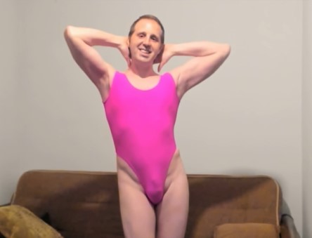 Smiling Denver Shoemaker Posing in a Hot Pink Leotard Blank Meme Template