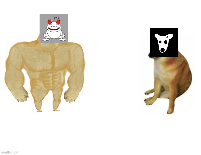 RedditFrog | image tagged in memes,buff doge vs cheems | made w/ Imgflip meme maker